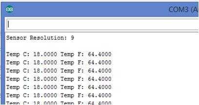 DS18B20 Arduino reading serial