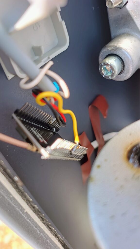 ESP32 mounted inside the barrier body