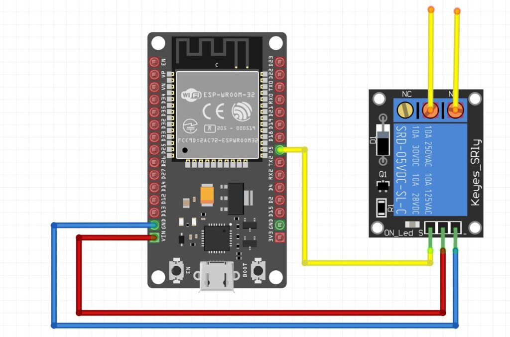 ESP32 Wiring with 1 channel relay