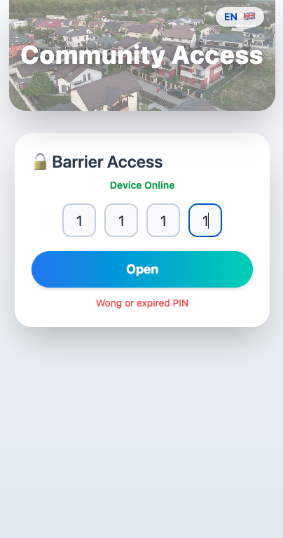 Guest view - wrong or expired PIN message