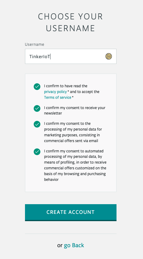 Create account in Authenticate to Arduino Cloud Web Editor